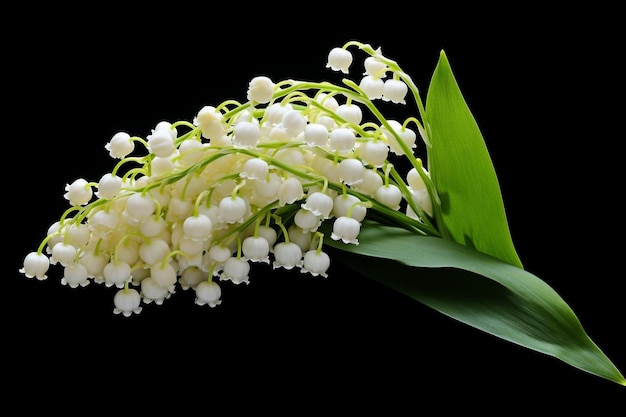 Pink lily of the valley of may convallaria majalis isolated