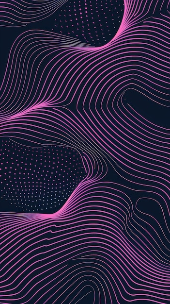 Photo pink lines create a flowing abstract pattern on a dark blue backdrop