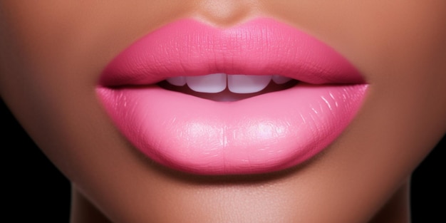 Pink lips of girl