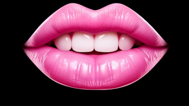 Pink Lips mouth isolated on white perfect for composition