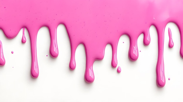 Pink Liquid Dripping Down White Surface