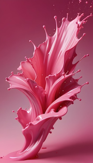 Pink Liquid Splash Abstract Art