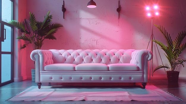 Pink Living Room Interior