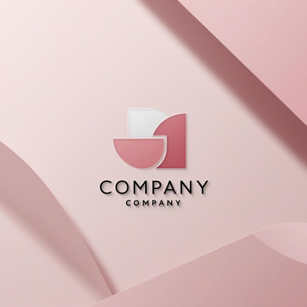 a pink logo with a white logo on it