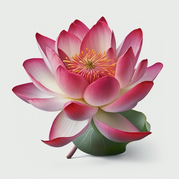 pink lotus on white background