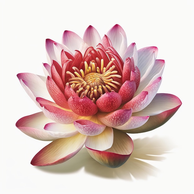 pink lotus on white background