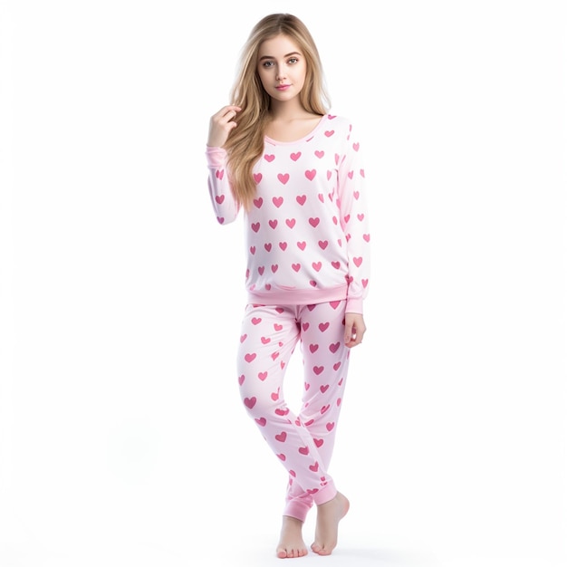 A Pink Lover Heart printed Design Full Sleeves Round N Dress