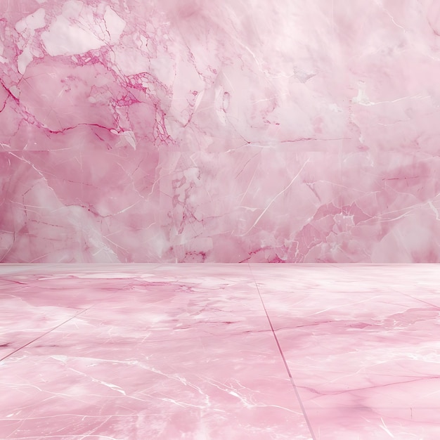 Photo a pink marble floor with a pink and white marble pattern