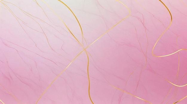 Pink marble pastel gradient background with golden lines