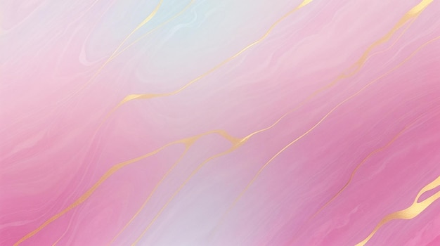 Pink marble pastel gradient background with golden lines