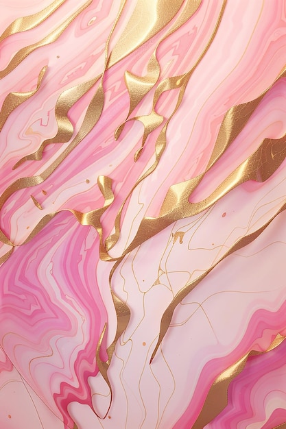 Pink marble pastel gradient background with golden lines