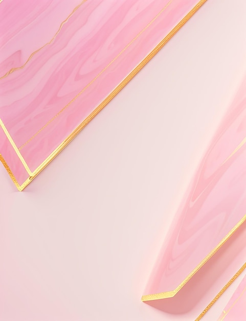 Pink marble pastel gradient background with golden lines