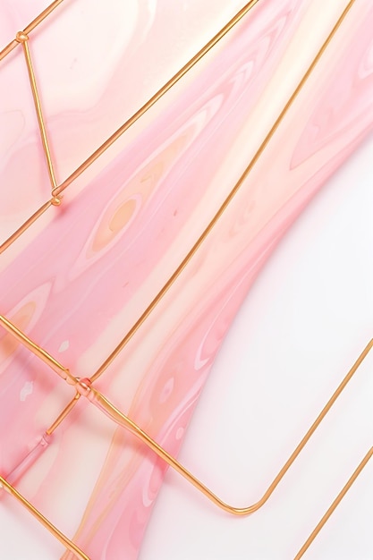 Pink marble pastel gradient background with golden lines