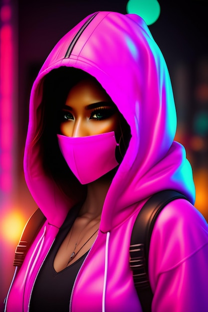 Pink masked girl