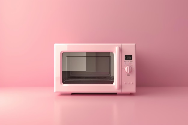 Pink Microwave on Pink Background