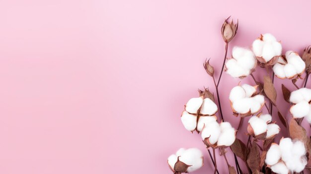 Pink minimalist background with cotton pads