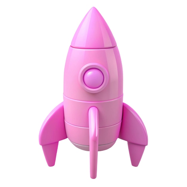 a pink model of a pink spaceship with a pink nose