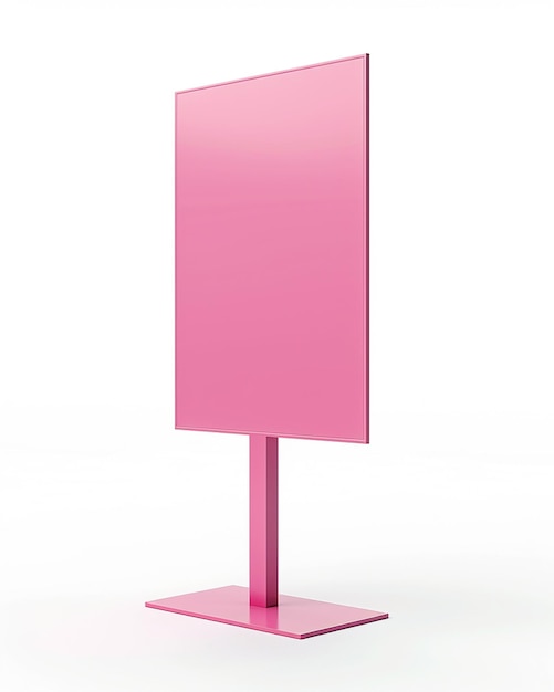 Photo a pink modern stand with a pink frame on it