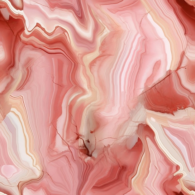 Pink onyx central stone marble surface with ice colors cleaned quartz stone establishment Seamless pattern AI Generated