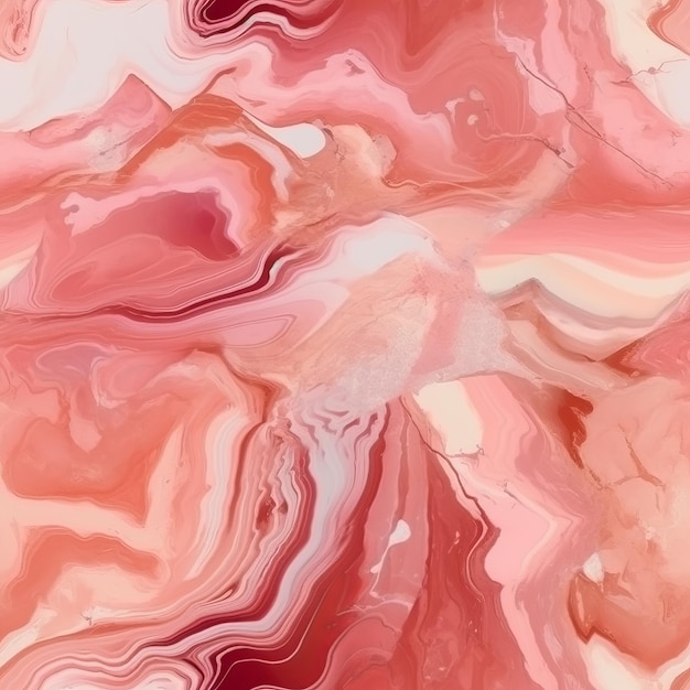 Pink onyx central stone marble surface with ice colors cleaned quartz stone foundation Seamless pattern AI Generated