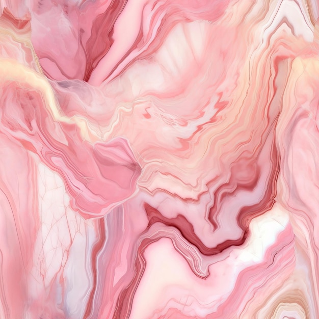 Pink onyx central stone marble surface with ice colors cleaned quartz stone foundation Seamless pattern AI Generated