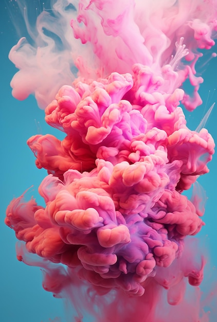 Pink paint in the water wallpaper