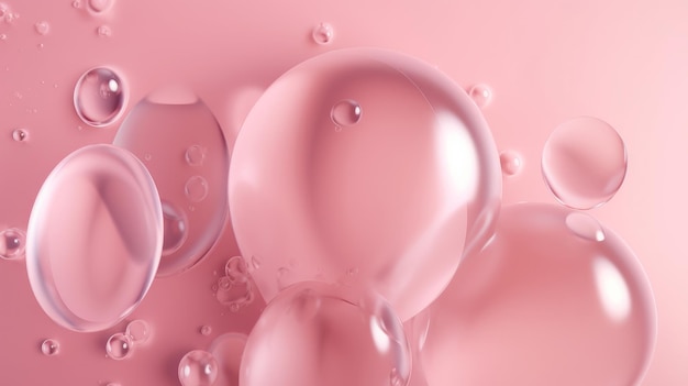 Pink pastel background with drops Illustration AI GenerativexA