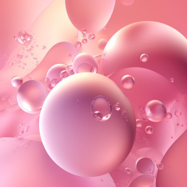 Pink pastel background with drops Illustration AI GenerativexA