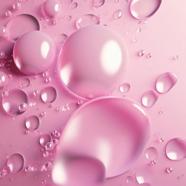 Pink pastel background with drops Illustration AI GenerativexA