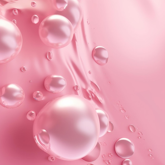 Pink pastel background with drops Illustration AI GenerativexA