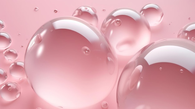 Pink pastel background with drops Illustration AI GenerativexA