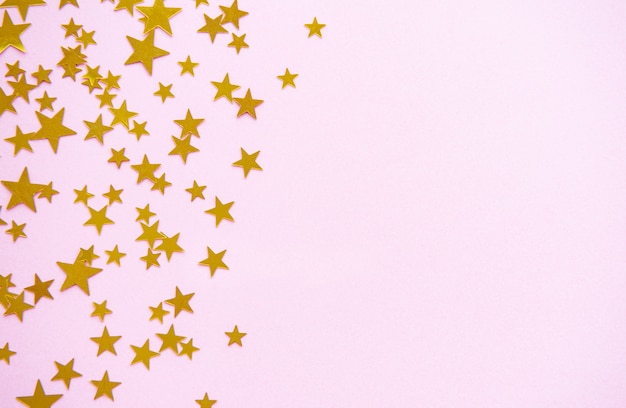 Pink pastel festive background with stars