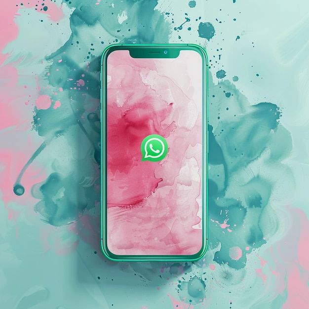 Photo a pink phone with a green and pink screen that says green phone