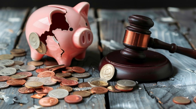 a pink piggy bank with a coin in it and a piggy bank with a coin in it