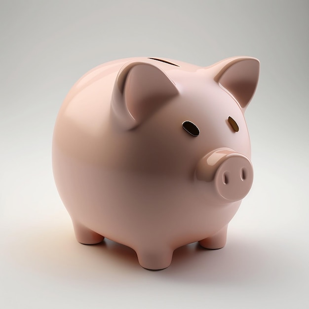 A pink piggy bank with the word pig on it