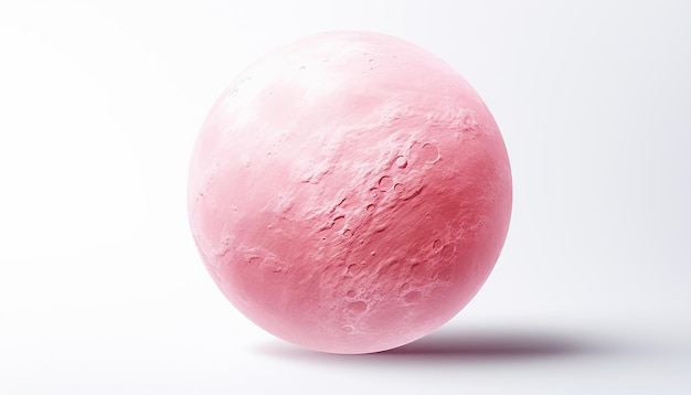 Pink Planet Side View on White