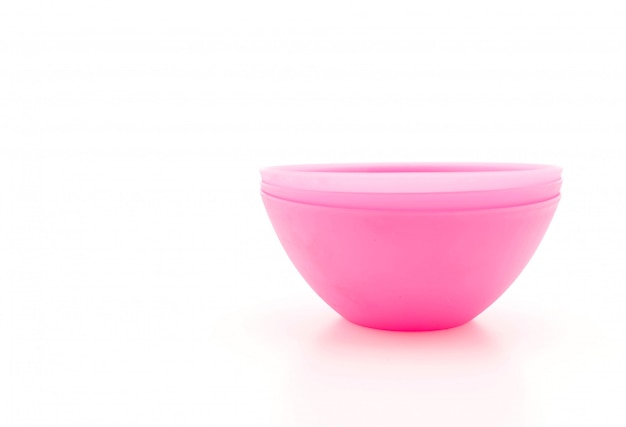 pink plastic bowl