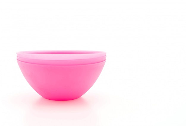 pink plastic bowl