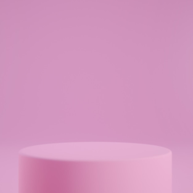 Pink podium 3d rendering abstract background design to display products.