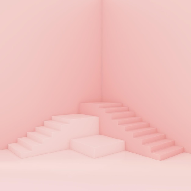 Pink Podium Scene Background