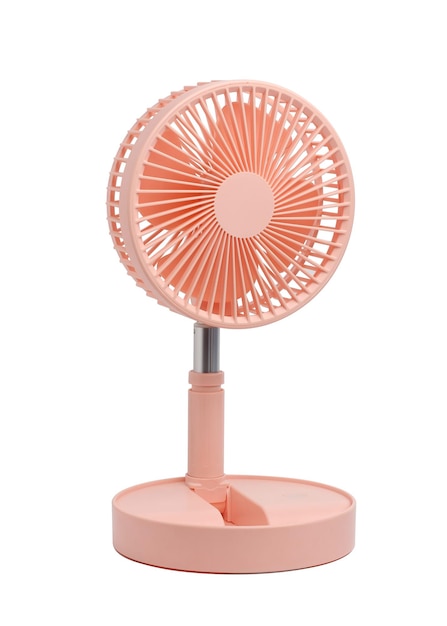 Pink portable mini fan isolated on white background Portable fan isolated on white background with clipping path