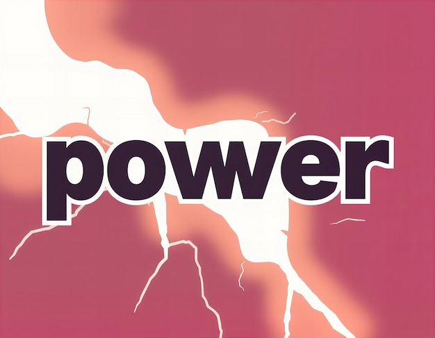 Photo a pink poster with the word power on it