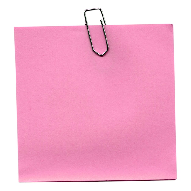 Pink postit isolated