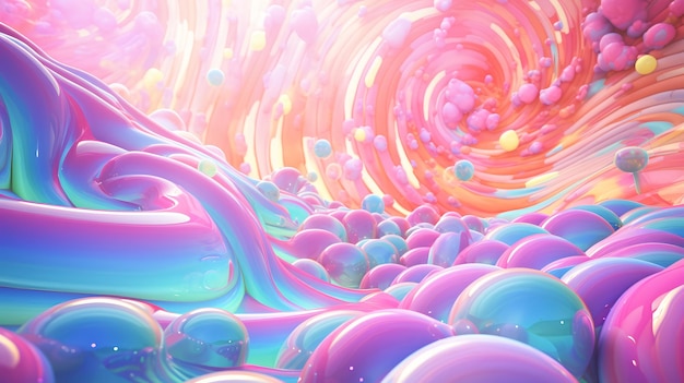 pink psychedelic cartoon fairytale candy bubble jelly world rainbow colorful surreal background