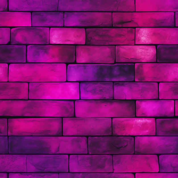 Pink and purple colored brick wall