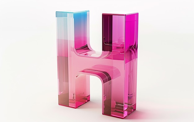 Photo a pink and purple hypnotized letter h