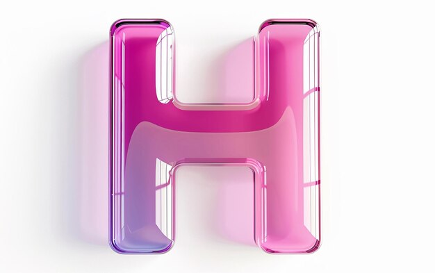 Photo a pink and purple letter h is shown in a pink and purple glass