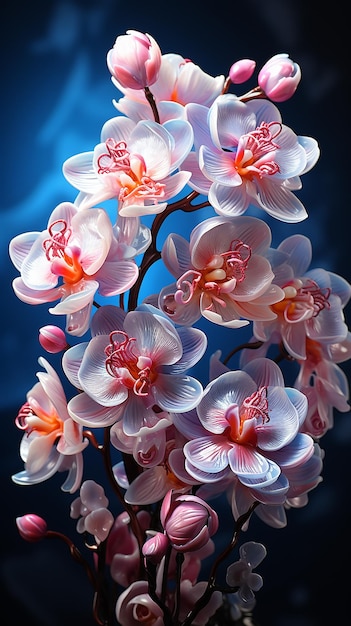 Pink purple orchid flowers