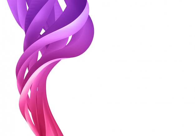 Pink and purple swirl on white background