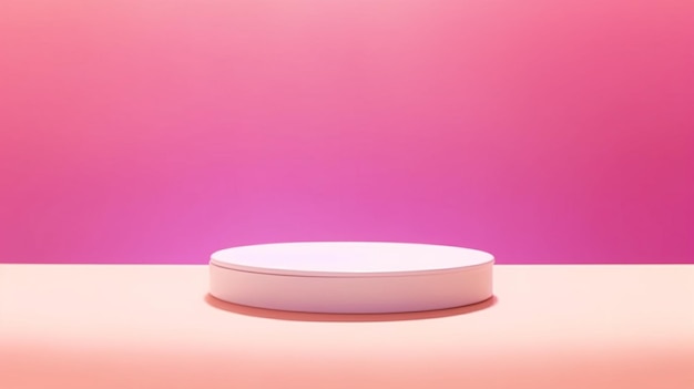 A pink and purple wall with a white round object in the middle.